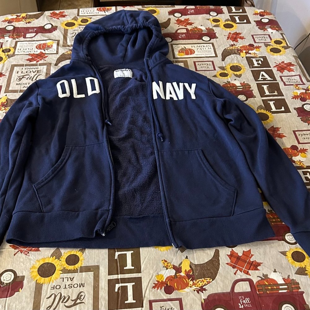 Old Navy Oversized Logo-Zip-Front Hoodie for Men